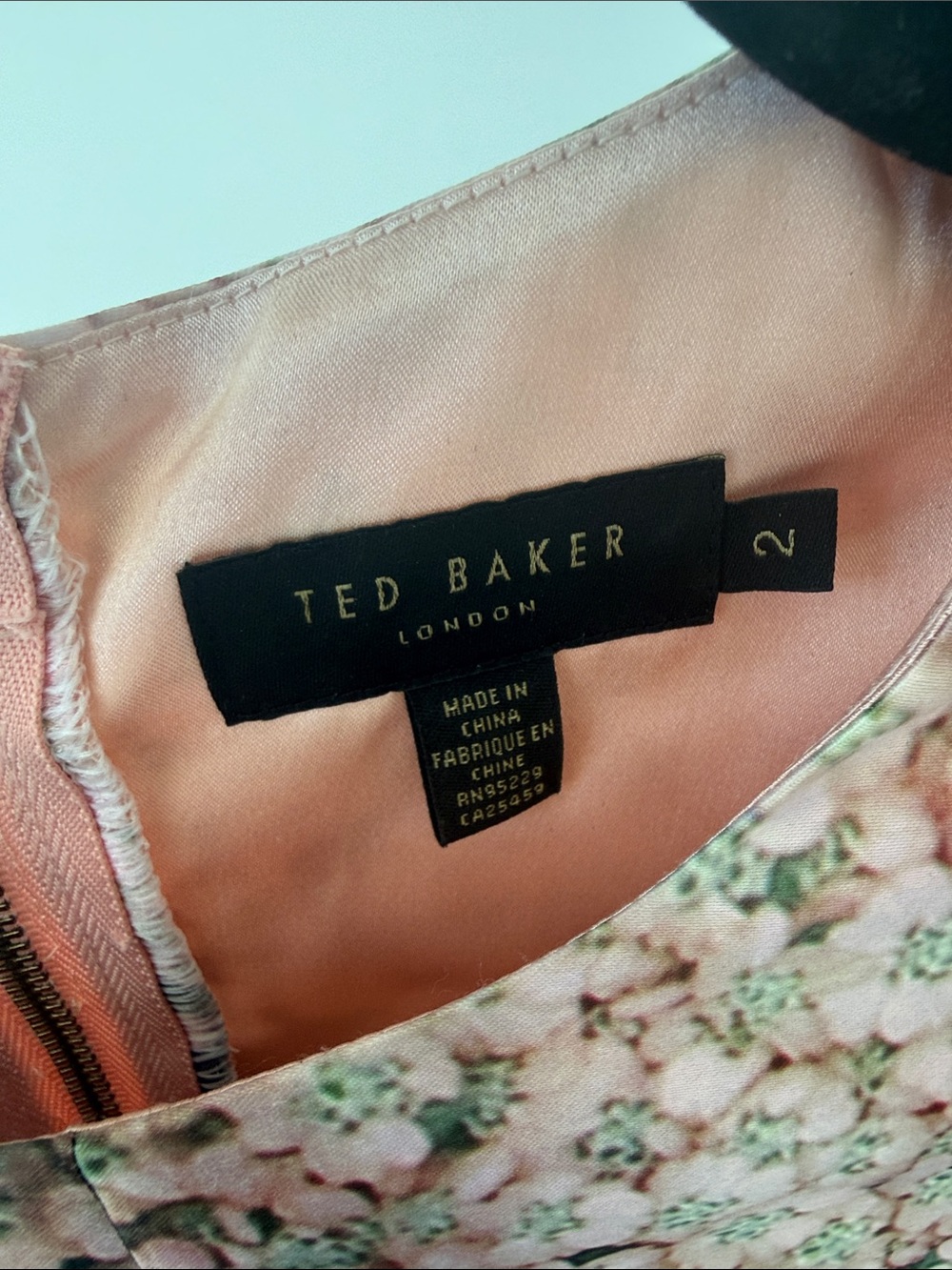 Ted Baker Pink & Green Floral Fit-and-Flare Dress - Picture 2 of 6